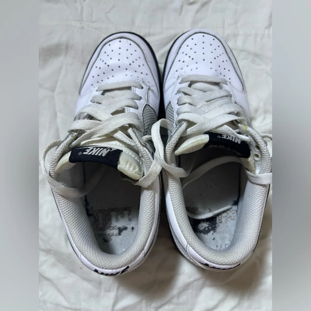 Nike Dunk Low- Womens- Size 7-White Neutral Gray- [317813-101]- Leather-Sneakers